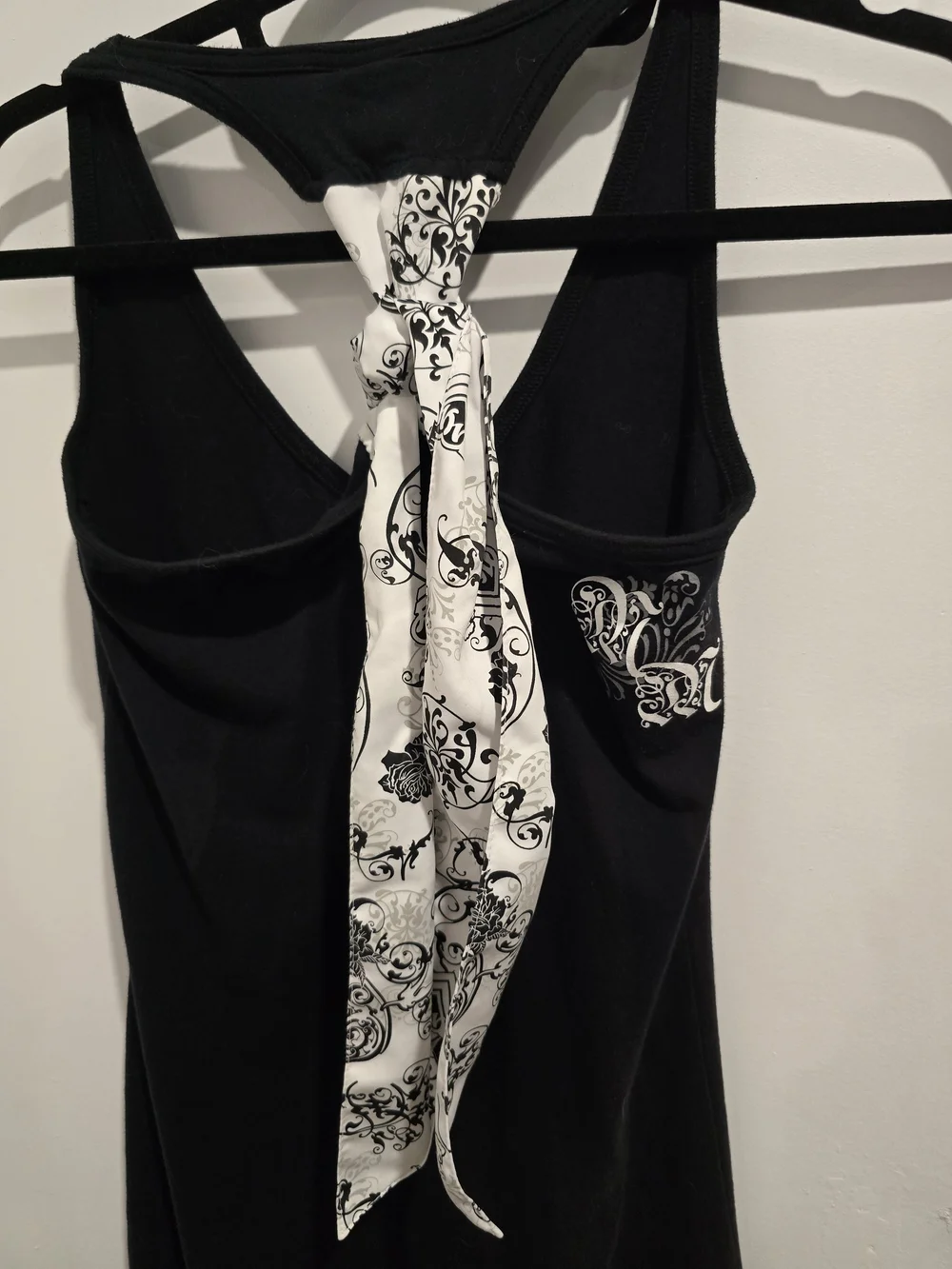 Metal Mulisha Black Mini Dress with White Scroll Motif - Picture 2 of 4